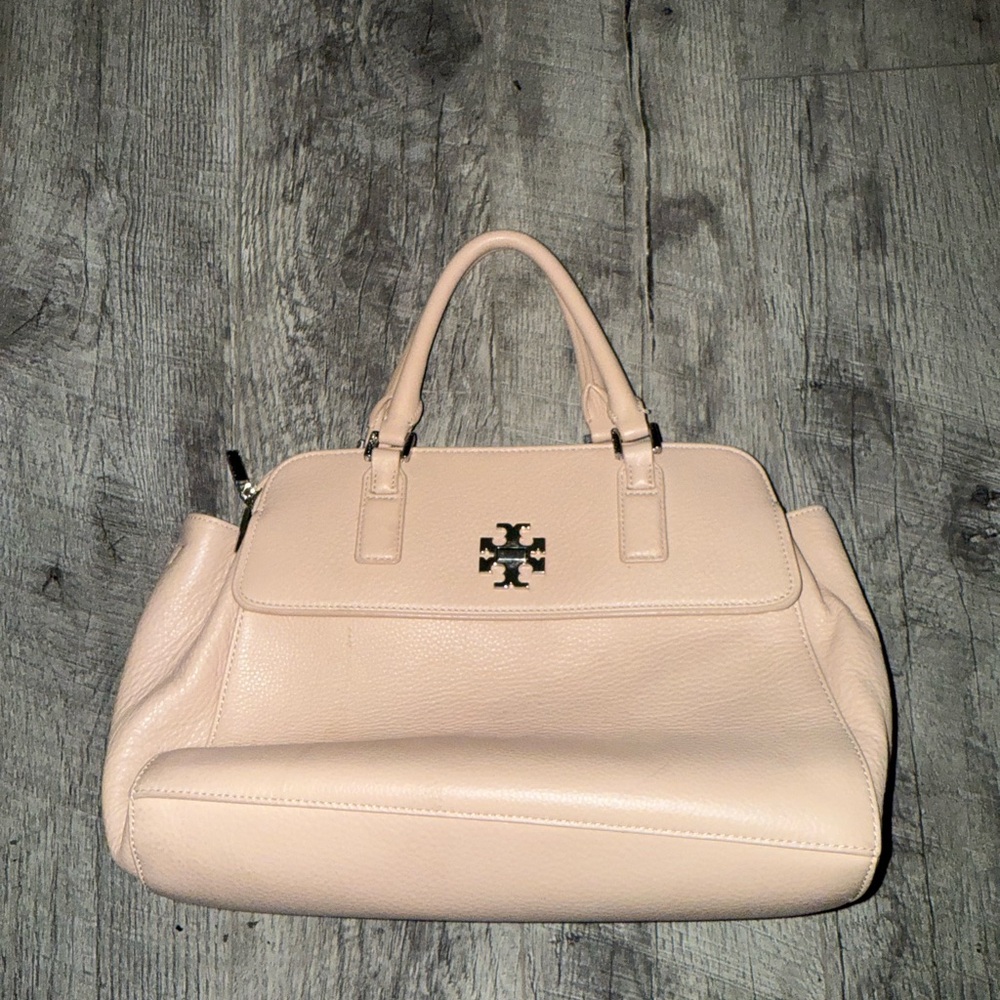 Tory Burch Cream/Light Pink Leather Handbag